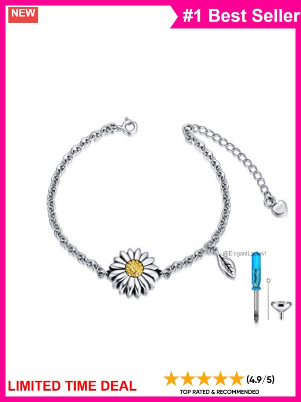 Sterling Silver Urn Bracelet Ashes Keepsake Memorial Gift for Women Mom